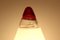 Rotweiße Kegellampe aus Opalglas von Giusto Toso für Leucos, 1930er 4