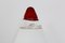 Red and White Opalescent Glass Cone Lamp by Giusto Toso for Leucos, 1930s 5