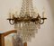 Art Nouveau Italian Crystal and Brass Pendant Lamp, 1930s 4