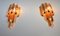 Vintage Murano Glass Sconces with 32 Amber and Transparent Quadriedri, 1978, Set of 2 11