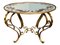 Art Deco French Round Gilded Iron Coffee Table, 1950s 1