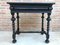 Spanish Ebonized Walnut Side Table with Drawer, 1880s, Image 13