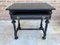 Spanish Ebonized Walnut Side Table with Drawer, 1880s 4