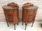 Vintage Louis XVI Style Metal and Mirror Marquetry Nightstands, 1920s, Set of 2 3