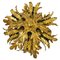 Golden Florentine Flower-Shaped Flush Mount from Banci, Italy, 1950s, Image 1