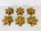 Golden Florentine Flower-Shaped Flush Mounts from Banci, Italy, 1950s, Set of 6 2