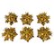 Golden Florentine Flower-Shaped Flush Mounts from Banci, Italy, 1950s, Set of 6 1