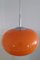 Vintage Chrome and Orange Glass Ceiling Lamp, 1980s, Image 4