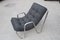 Minimalist Chrome Plated Tubular Metal and Black Fabric Lounge Chair, 1970s, Image 2