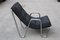 Minimalist Chrome Plated Tubular Metal and Black Fabric Lounge Chair, 1970s, Image 4