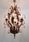 Vintage Italian Florentine Chandelier with Red Murano Glass Drops from Banci, 1950s 14