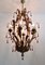Vintage Italian Florentine Chandelier with Red Murano Glass Drops from Banci, 1950s, Image 14
