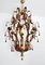 Vintage Italian Florentine Chandelier with Red Murano Glass Drops from Banci, 1950s, Image 1