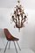 Vintage Italian Florentine Chandelier with Red Murano Glass Drops from Banci, 1950s 3