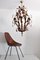 Vintage Italian Florentine Chandelier with Red Murano Glass Drops from Banci, 1950s, Image 3