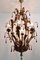 Vintage Italian Florentine Chandelier with Red Murano Glass Drops from Banci, 1950s 8