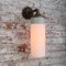 Vintage White Porcelain, Brass, and Opaline Glass Sconce 8