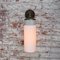 Vintage White Porcelain, Brass, and Opaline Glass Sconce 6