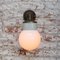 Vintage Industrial White Porcelain, Brass, and Opaline Glass Sconce 6