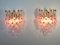 Vintage Italian Transparent and Pink Murano Glass Poliedri Sconces, 1978, Set of 2 12