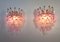 Vintage Italian Transparent and Pink Murano Glass Poliedri Sconces, 1978, Set of 2 8