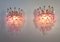 Vintage Italian Transparent and Pink Murano Glass Poliedri Sconces, 1978, Set of 2, Image 8