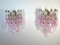 Italienische Vintage Poliedri Wandleuchten aus transparentem & rosafarbenem Muranoglas, 1978, 2er Set 4