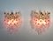 Vintage Italian Transparent and Pink Murano Glass Poliedri Sconces, 1978, Set of 2 7