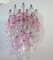 Vintage Italian Transparent and Pink Murano Glass Poliedri Sconces, 1978, Set of 2 1
