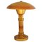 French Art Deco Aluminum UFO Mushroom Distressed Table Lamp, 1930s 1