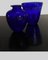 Komplett restauriertes blaues Glas mit silbernen Dekorationsvasen von Finn Lynggaard, 1980er, 2er Set 5