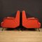 Italian Armchairs in Red Faux Leather, 1970s, Set of 2 8