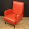 Italian Armchairs in Red Faux Leather, 1970s, Set of 2 6