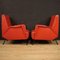 Italian Armchairs in Red Faux Leather, 1970s, Set of 2 10