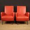 Italian Armchairs in Red Faux Leather, 1970s, Set of 2 11
