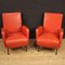 Italian Armchairs in Red Faux Leather, 1970s, Set of 2 1