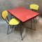 Red Formica Dining Table with Tapered Legs, 1950s 2