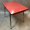 Red Formica Dining Table with Tapered Legs, 1950s 4