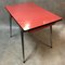 Red Formica Dining Table with Tapered Legs, 1950s, Image 4