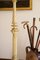 Lámpara de pie de madera tallada y mármol, años 40, Imagen 6