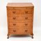 Burr Walnut Bow Front Chest of Drawers, 1930s 4