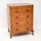 Burr Walnut Bow Front Chest of Drawers, 1930s 1