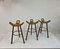 Brutalist Spanish Stools, 1970s, Set of 3 8