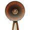 Industrial Wooden and Gray Metal Tripod Spot Floor Lamp, Image 5