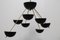 Sputnik Mid-Century Noir et Laiton dans le Style de Stilnovo, Italie, 1960s 1
