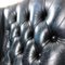 Blauer Vintage Chesterfield Sessel aus Leder 7