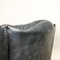 Blauer Vintage Chesterfield Sessel aus Leder 3