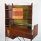Vintage Wood and Brass Corner Bar Cabinet, 1960s 9