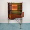 Vintage Wood and Brass Corner Bar Cabinet, 1960s 6