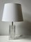 Clear Glass Squared Table Lamps by Pukeberg, Set of 2 1